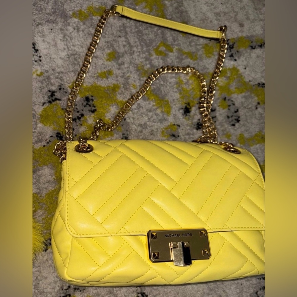Michael Kors Yellow Quilted Shoulder Bag - Picture 2 of 2